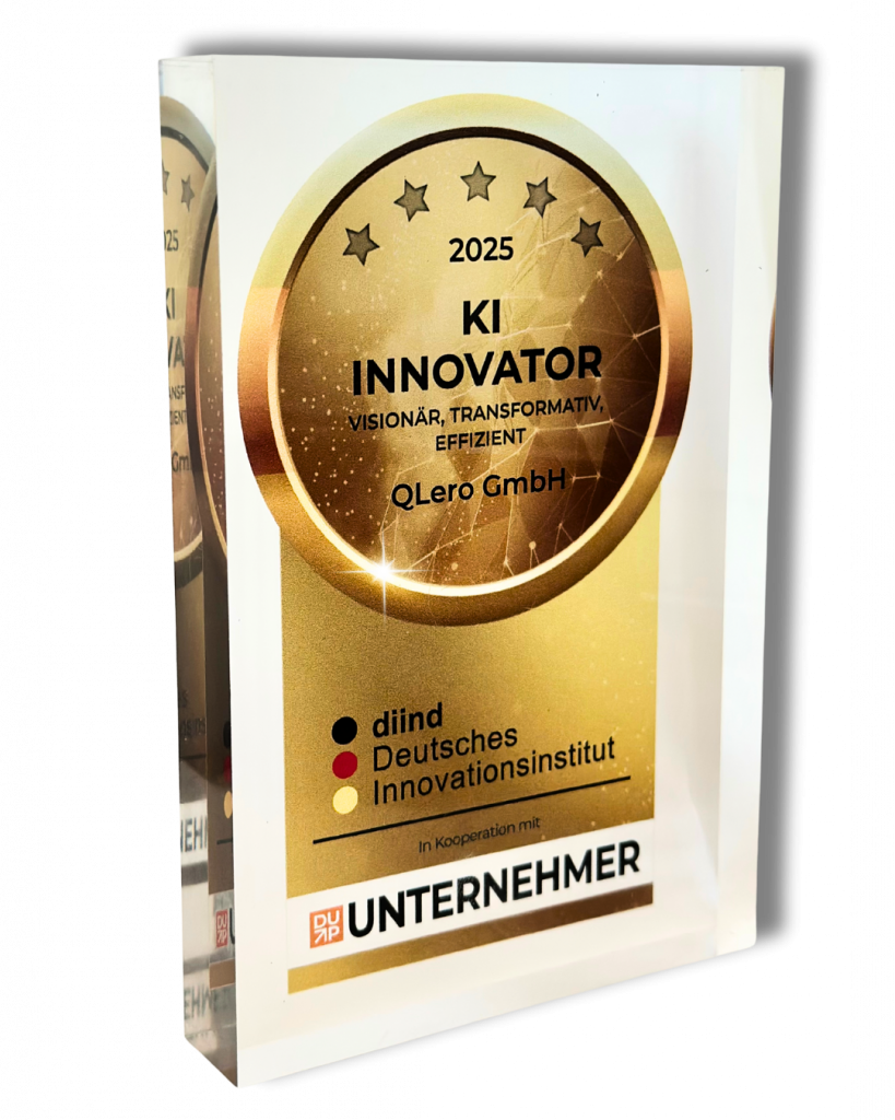 Auszeichnung für QLero als „KI-Innovator 2025“ durch das Deutsche Innovationsinstitut